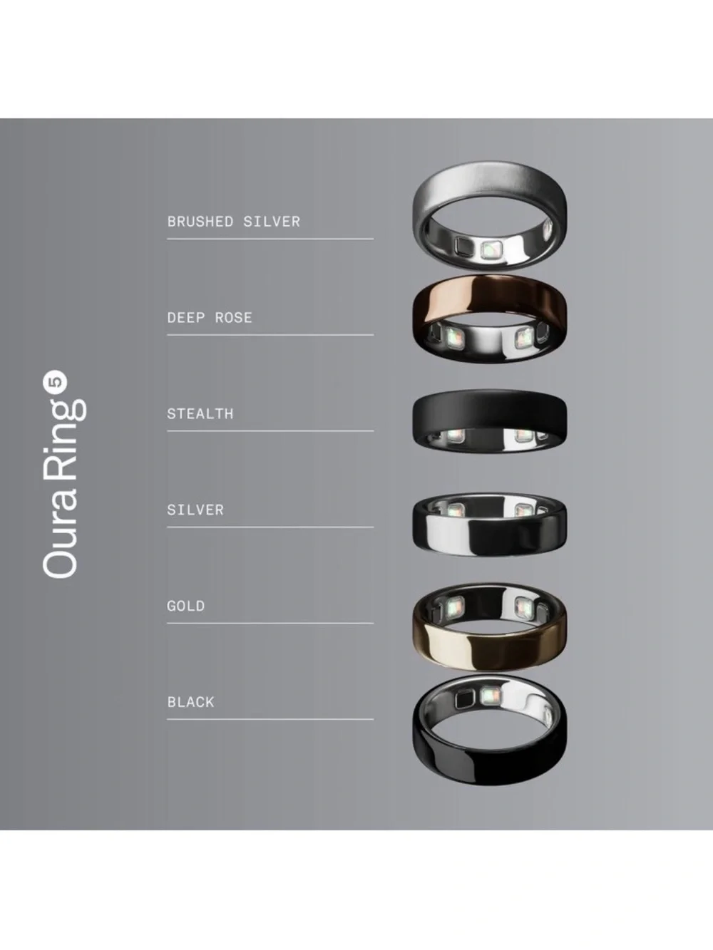 Oura Ring 5 Silver •Size 10•